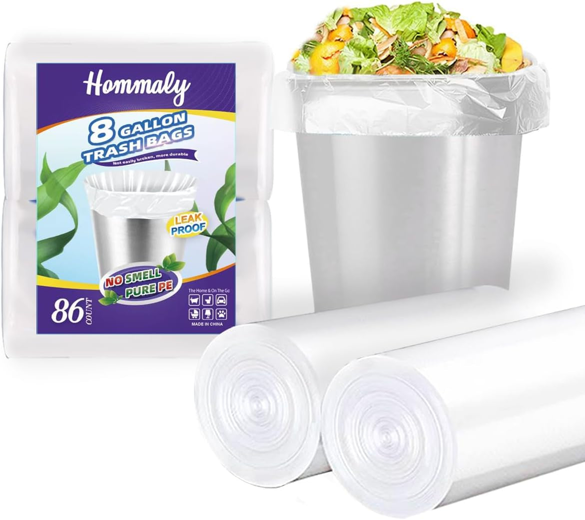 4 Gallon Small Garbage Bags 250 Counts,Trash Bag Bin Liners, 12-15 Liters Bin Bags Wastebasket Bags for Home Office Kitchen Trash Can,Bathroom,Bedroom 5 Color