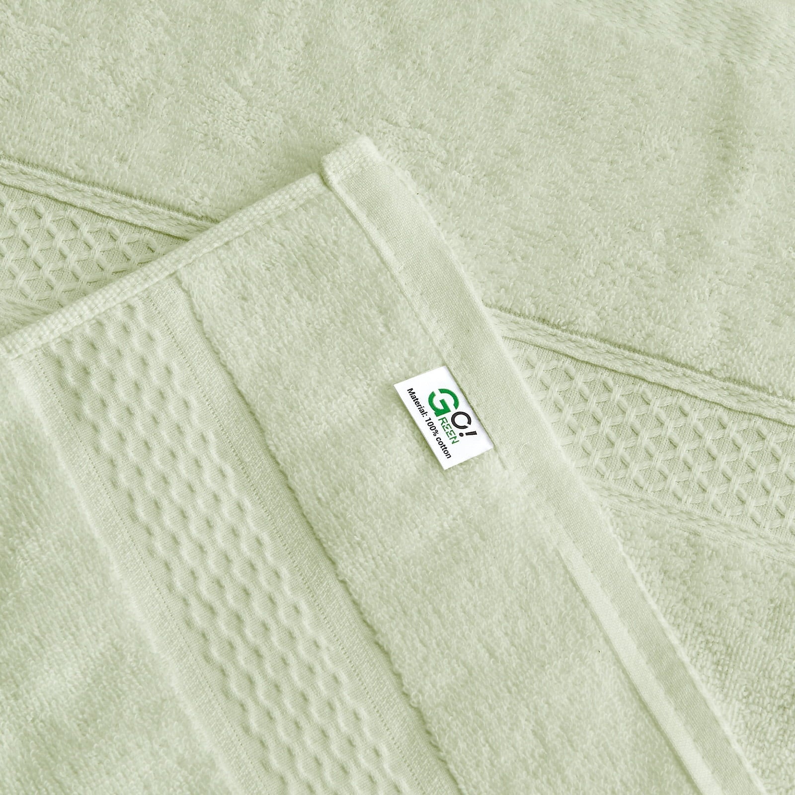Luxurious 100% Cotton Bath Towel Set - 8 Pieces in Elegant Sage Green for Ultimate Absorbency and Style