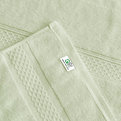Luxurious 100% Cotton Bath Towel Set - 8 Pieces in Elegant Sage Green for Ultimate Absorbency and Style