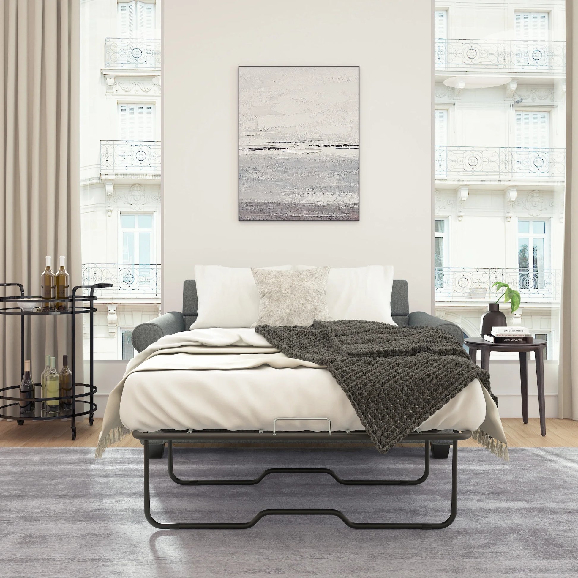 Tatum Twin Sleeper 56.25" Loveseat, Dark Gray