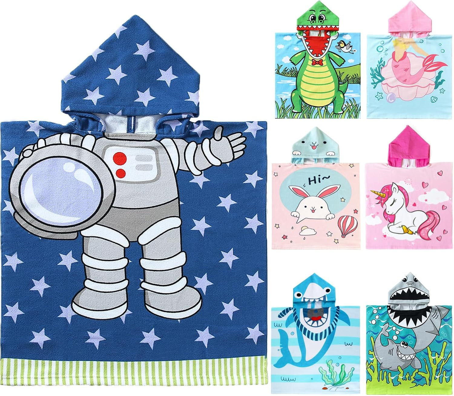 Dinosaur Bath Towel for Toddler Boys, Pool Hooded Towel for Kids, Hooded Bath Beach Towel Poncho for Bath/Pool/Beach Swim Cover