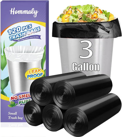 4 Gallon Small Garbage Bags 250 Counts,Trash Bag Bin Liners, 12-15 Liters Bin Bags Wastebasket Bags for Home Office Kitchen Trash Can,Bathroom,Bedroom 5 Color