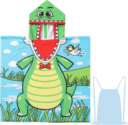 Dinosaur Bath Towel for Toddler Boys, Pool Hooded Towel for Kids, Hooded Bath Beach Towel Poncho for Bath/Pool/Beach Swim Cover