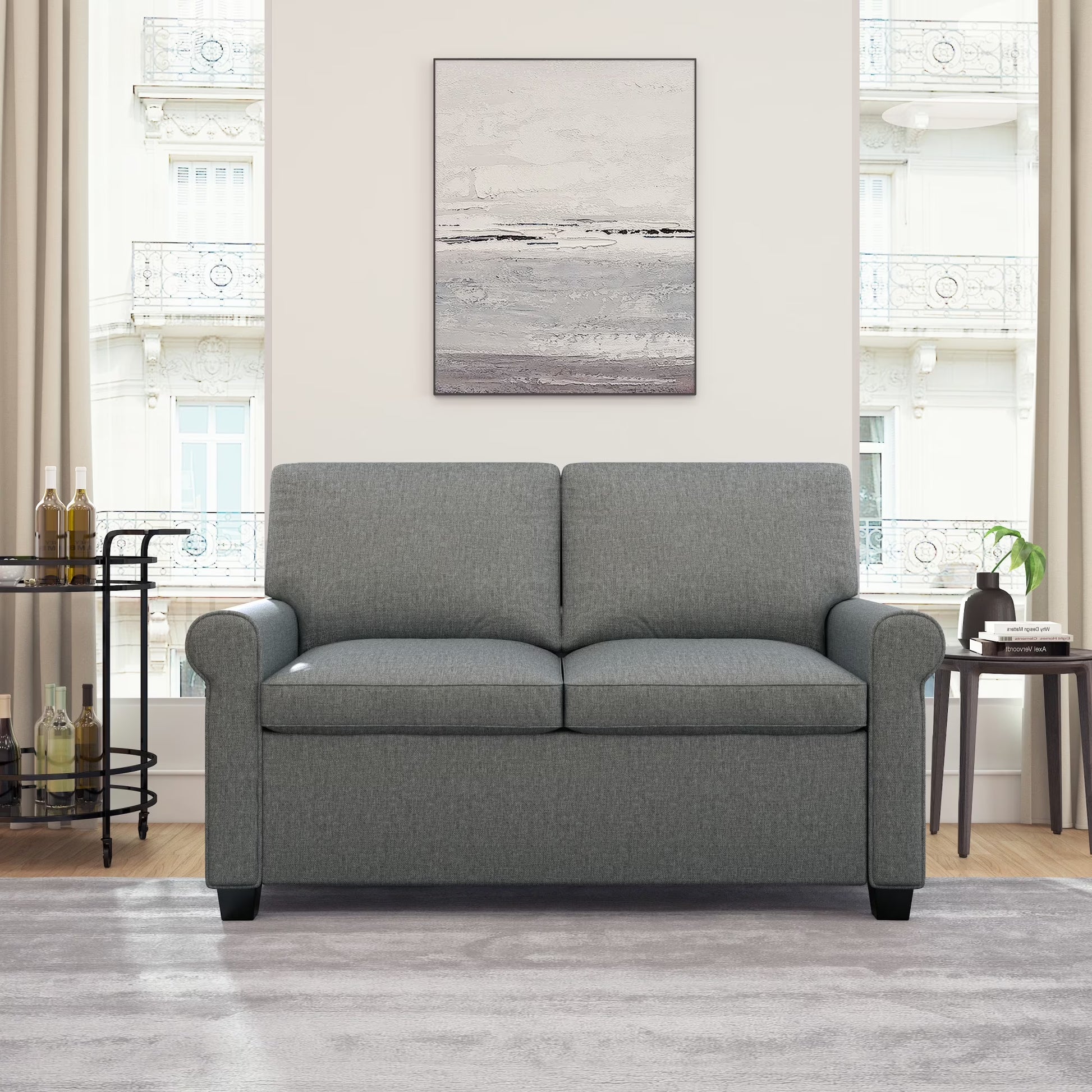 Tatum Twin Sleeper 56.25" Loveseat, Dark Gray
