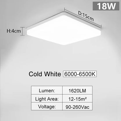 Square Led Ceiling Lamp Bedroom Lighting Neutral White Cold White Warm White 48W 36W 24W 18W Led Ceiling Light Room