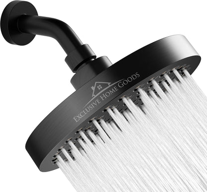 -Luxury Rainfall Shower Head - High-Pressure Showerhead Jets, Rain Shower Head Ant-Clog Silicone Nozzles (2.5 GPM, 6 Inch Diameter, Deluxe Chrome)