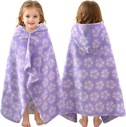 Kids Hooded Beach Towel Age 3-8, 30''X50,Soft | Thick | Large | 100% Cotton,Absorbent Beach, Bath, Pool Towels Wrap for Girls, Sea Mermaid