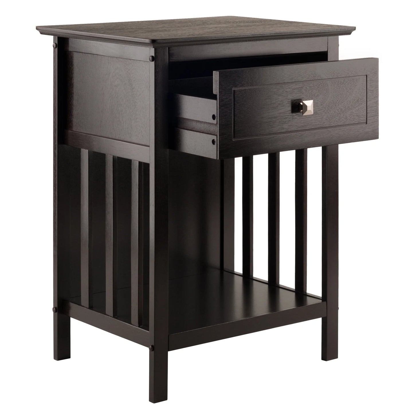 Marcel 1-Drawer Nightstand, Coffee Finish