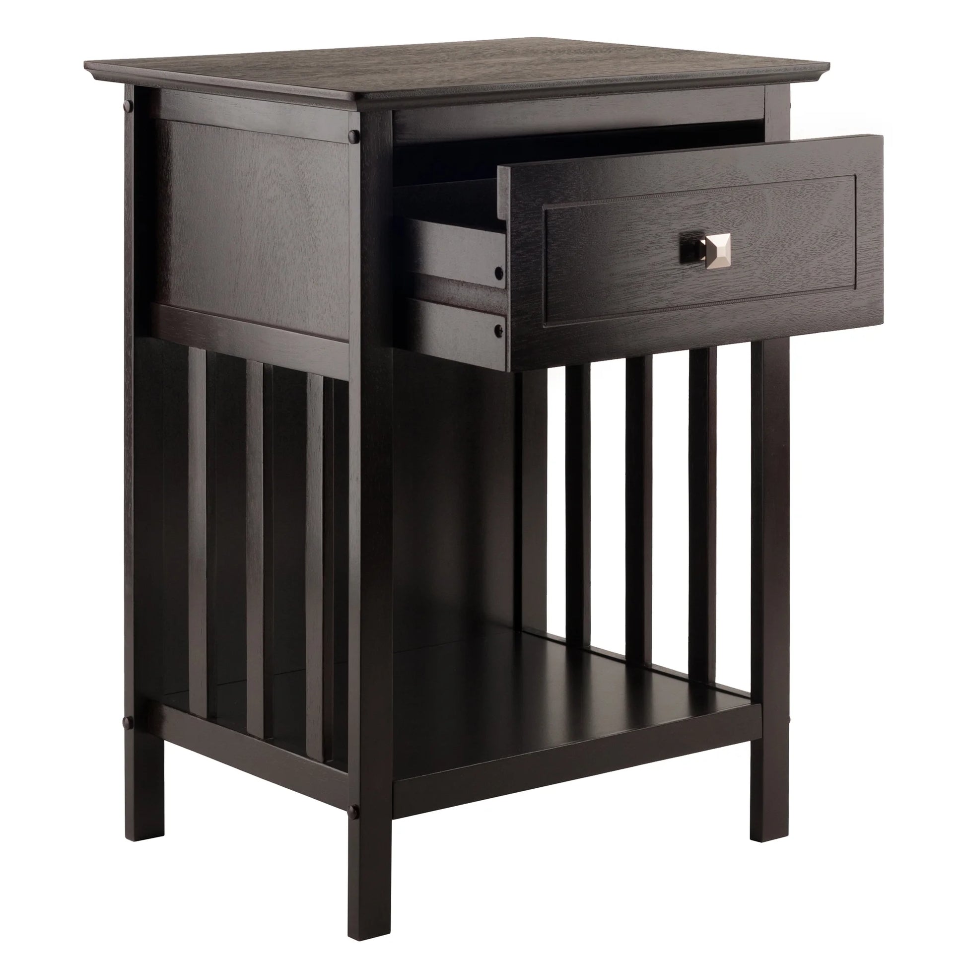 Marcel 1-Drawer Nightstand, Coffee Finish