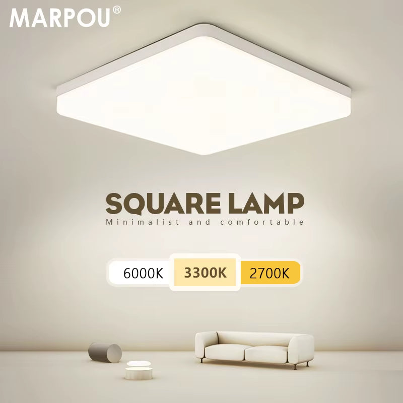 Square Led Ceiling Lamp Bedroom Lighting Neutral White Cold White Warm White 48W 36W 24W 18W Led Ceiling Light Room