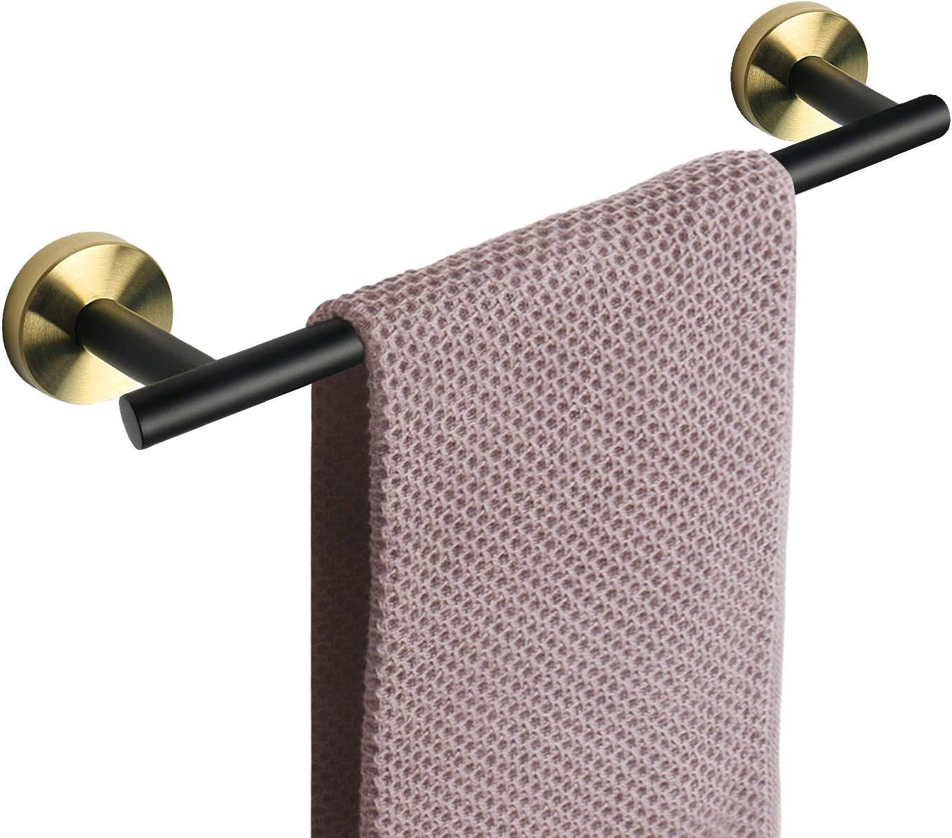Bath Towel Bar, Thicken Stainless Steel Shower Towel Rack Holder Wall Mounted for Bathroom, 9-Lnch Overall Length-7-Lnch Usable Hanging Space (1 Pack, Chrome Finish)