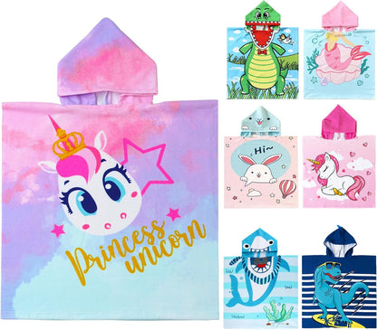 Dinosaur Bath Towel for Toddler Boys, Pool Hooded Towel for Kids, Hooded Bath Beach Towel Poncho for Bath/Pool/Beach Swim Cover