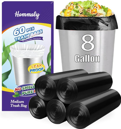 4 Gallon Small Garbage Bags 250 Counts,Trash Bag Bin Liners, 12-15 Liters Bin Bags Wastebasket Bags for Home Office Kitchen Trash Can,Bathroom,Bedroom 5 Color