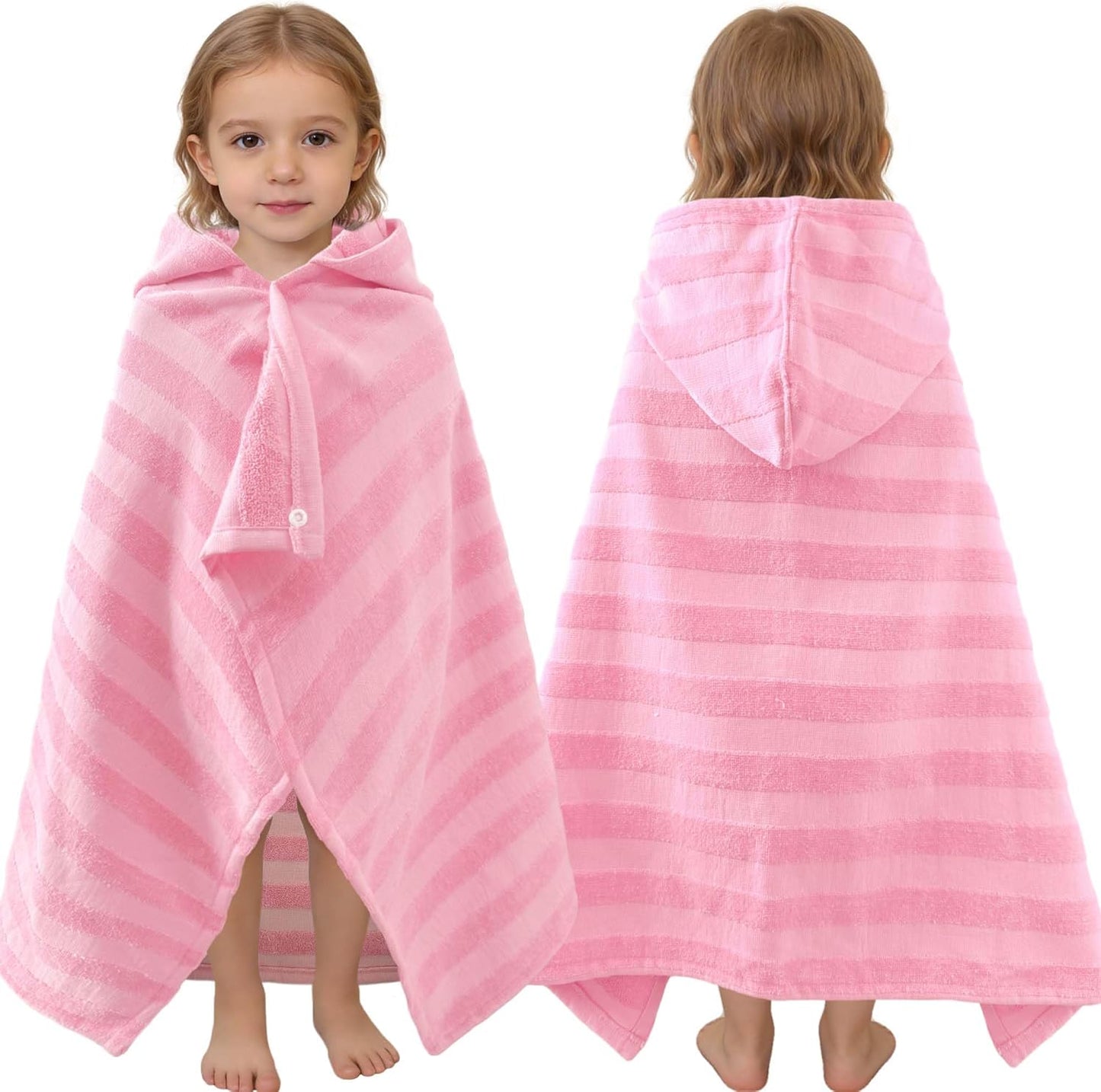 Kids Hooded Beach Towel Age 3-8, 30''X50,Soft | Thick | Large | 100% Cotton,Absorbent Beach, Bath, Pool Towels Wrap for Girls, Sea Mermaid
