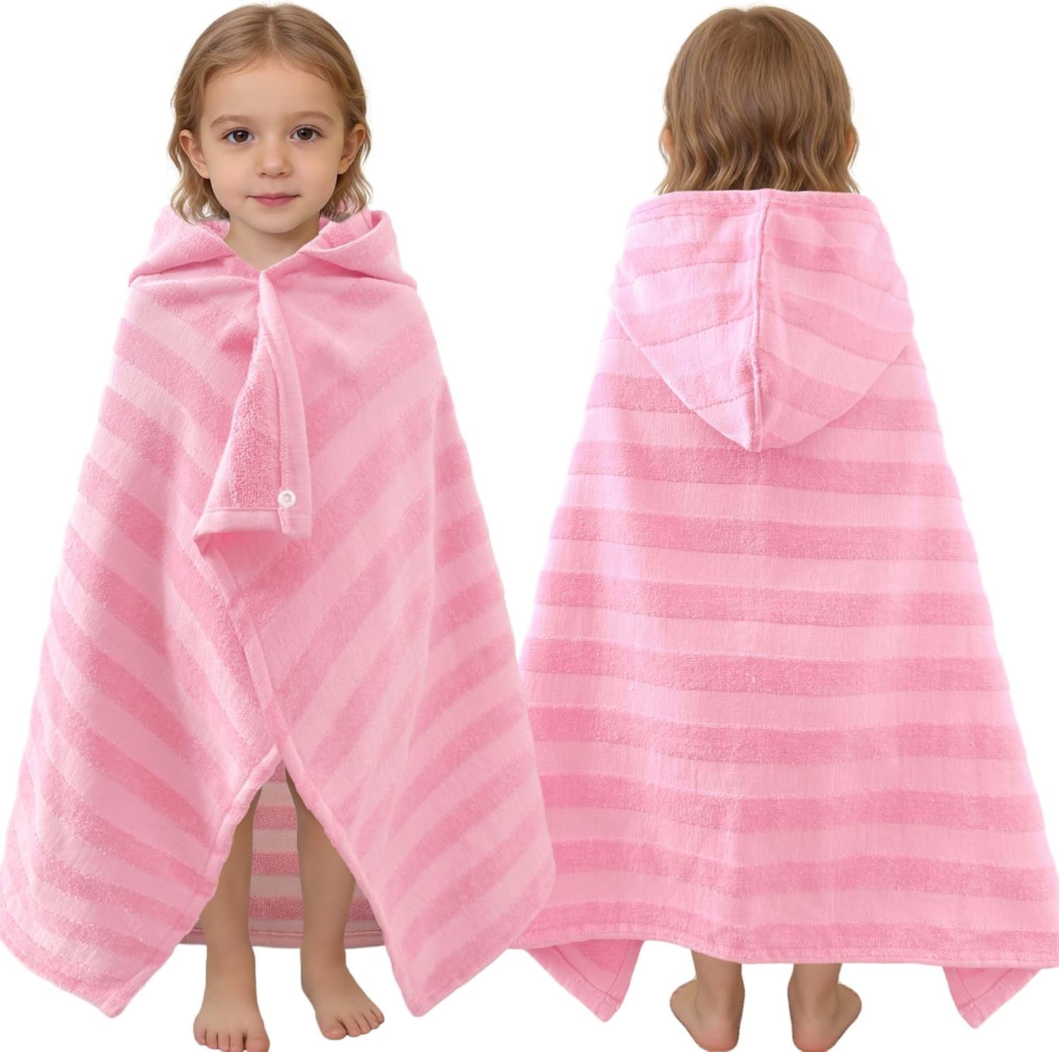 Kids Hooded Beach Towel Age 3-8, 30''X50,Soft | Thick | Large | 100% Cotton,Absorbent Beach, Bath, Pool Towels Wrap for Girls, Sea Mermaid