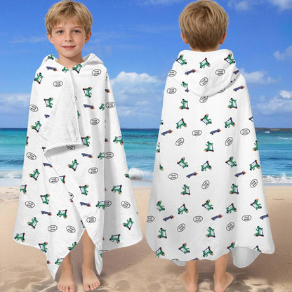 Kids Hooded Beach Towel Age 3-8, 30''X50,Soft | Thick | Large | 100% Cotton,Absorbent Beach, Bath, Pool Towels Wrap for Girls, Sea Mermaid