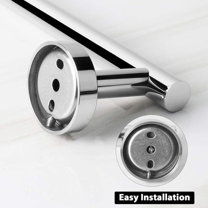 Bath Towel Bar, Thicken Stainless Steel Shower Towel Rack Holder Wall Mounted for Bathroom, 9-Lnch Overall Length-7-Lnch Usable Hanging Space (1 Pack, Chrome Finish)