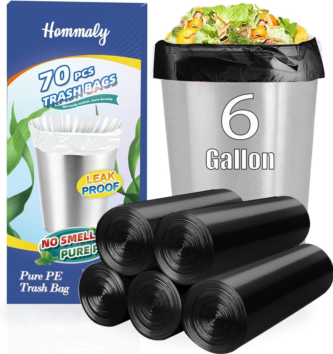 4 Gallon Small Garbage Bags 250 Counts,Trash Bag Bin Liners, 12-15 Liters Bin Bags Wastebasket Bags for Home Office Kitchen Trash Can,Bathroom,Bedroom 5 Color
