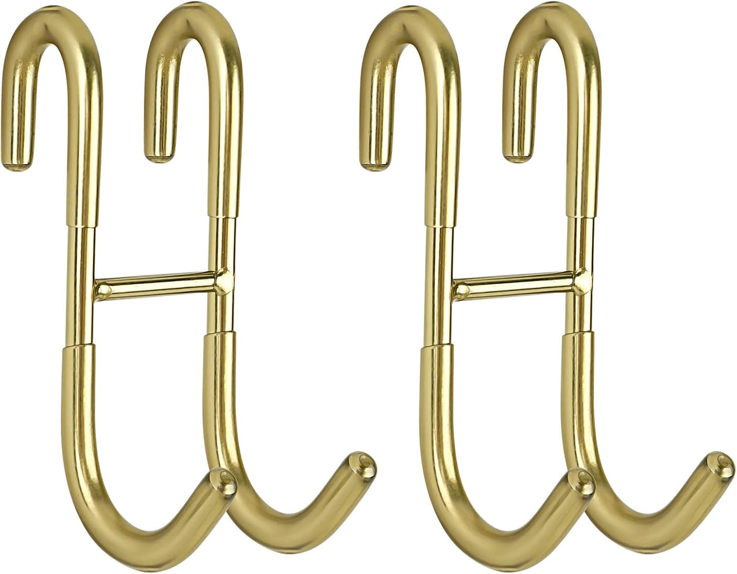 Shower Door Hooks (3-Pack), Towel Hooks for Bathroom Frameless Glass Door, Shower Squeegee Hooks, Gold