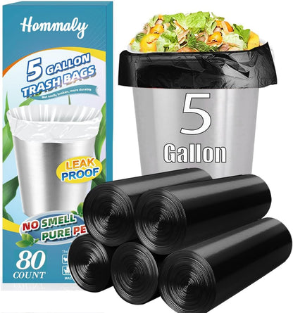 4 Gallon Small Garbage Bags 250 Counts,Trash Bag Bin Liners, 12-15 Liters Bin Bags Wastebasket Bags for Home Office Kitchen Trash Can,Bathroom,Bedroom 5 Color