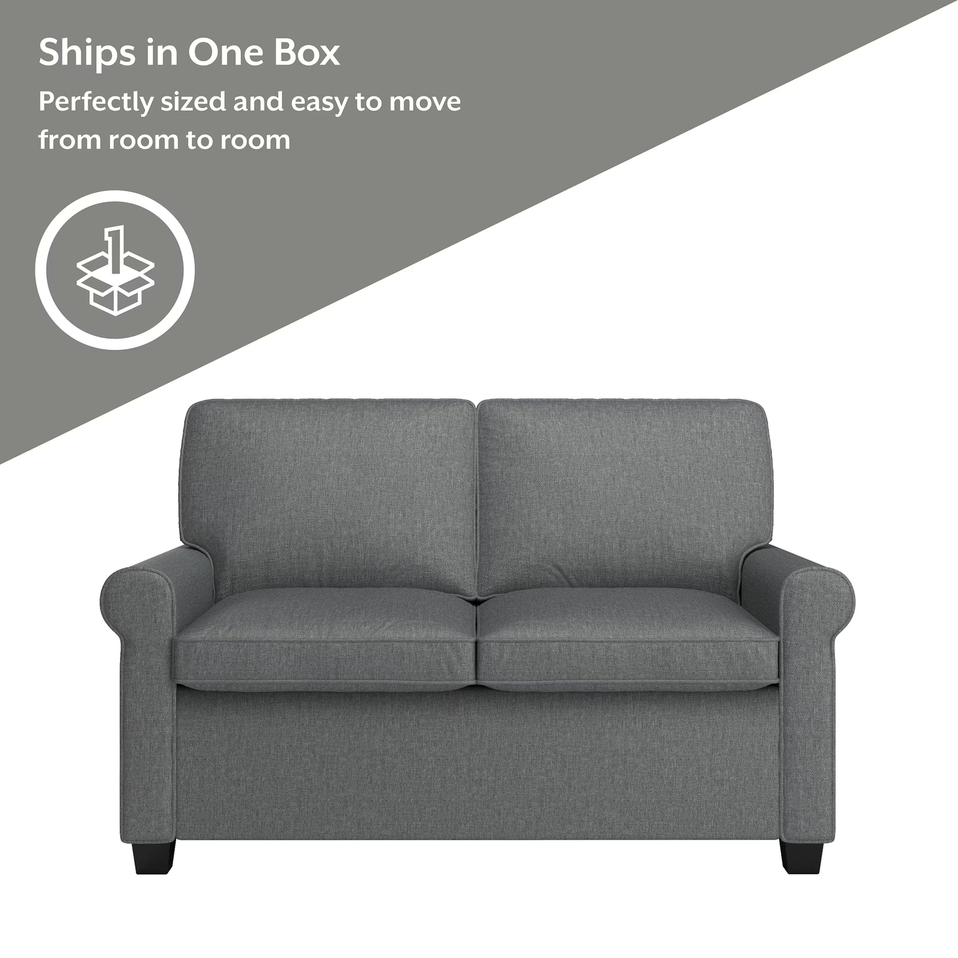 Tatum Twin Sleeper 56.25" Loveseat, Dark Gray