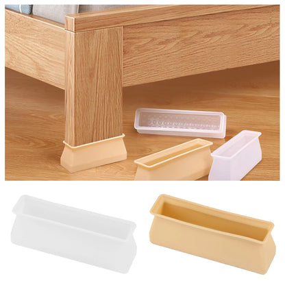 4PCS Silicone Rectangular Feet Cover Furniture Floor Protector Pad anti Slip Chair Leg Caps Wood Sofa Table Child Bed Stopper