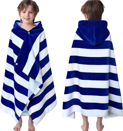 Kids Hooded Beach Towel Age 3-8, 30''X50,Soft | Thick | Large | 100% Cotton,Absorbent Beach, Bath, Pool Towels Wrap for Girls, Sea Mermaid