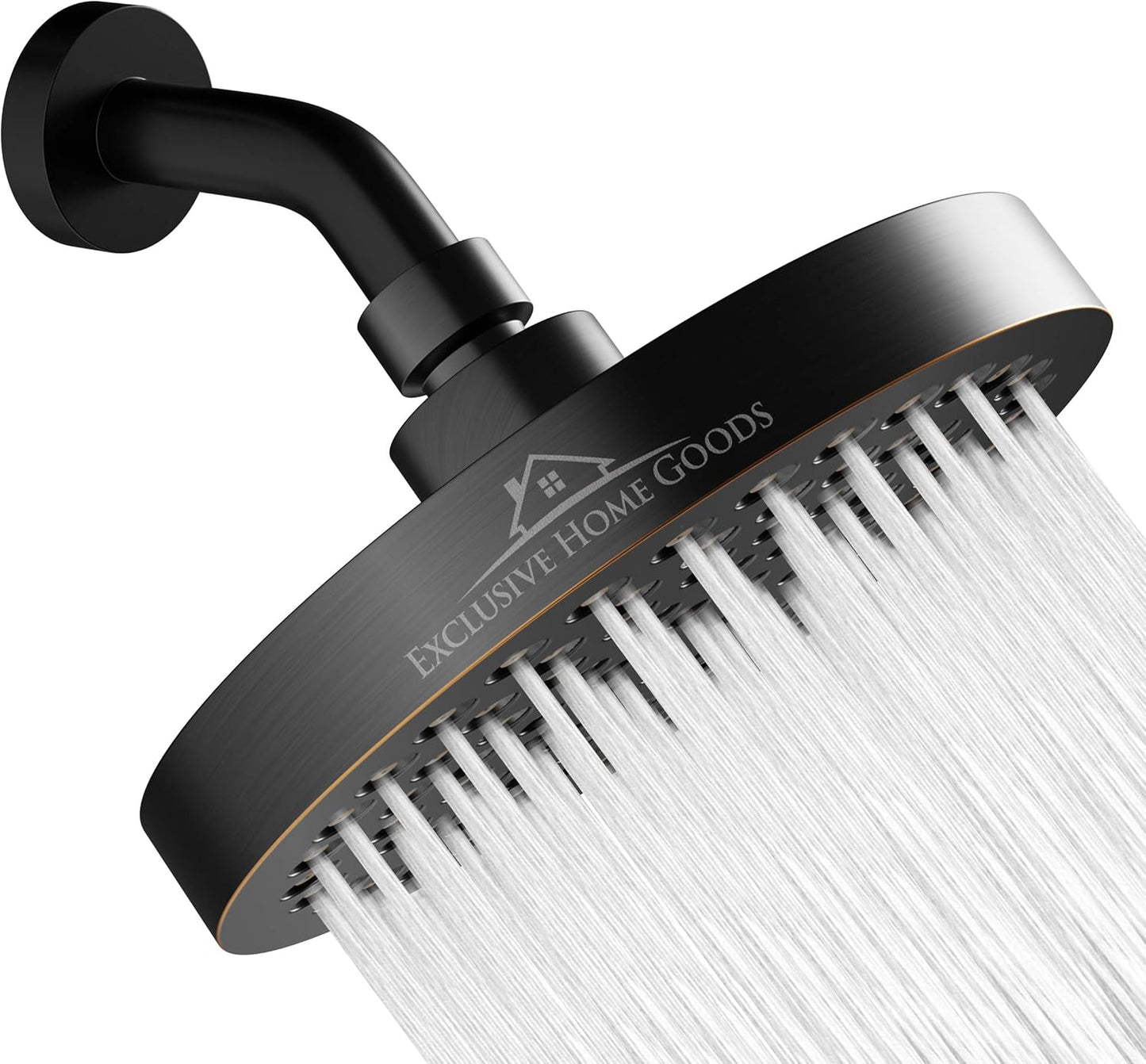 -Luxury Rainfall Shower Head - High-Pressure Showerhead Jets, Rain Shower Head Ant-Clog Silicone Nozzles (2.5 GPM, 6 Inch Diameter, Deluxe Chrome)