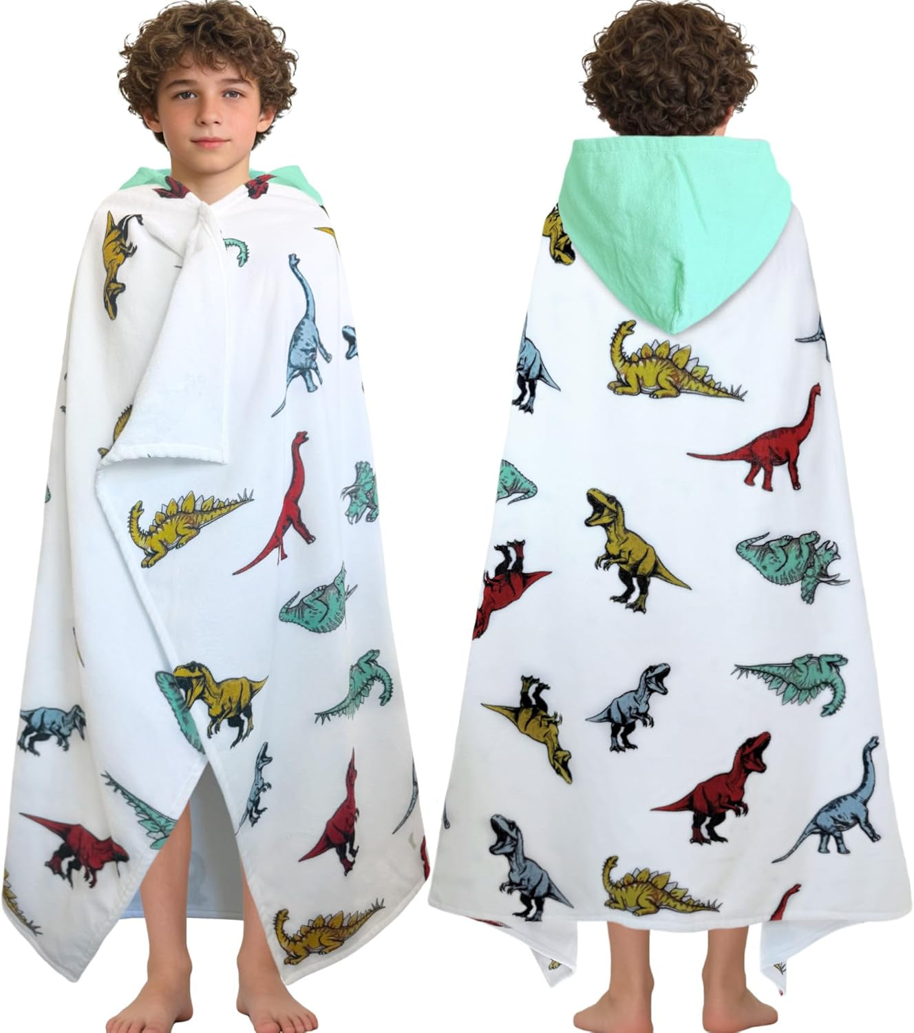 Kids Hooded Beach Towel Age 3-8, 30''X50,Soft | Thick | Large | 100% Cotton,Absorbent Beach, Bath, Pool Towels Wrap for Girls, Sea Mermaid