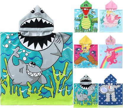 Dinosaur Bath Towel for Toddler Boys, Pool Hooded Towel for Kids, Hooded Bath Beach Towel Poncho for Bath/Pool/Beach Swim Cover