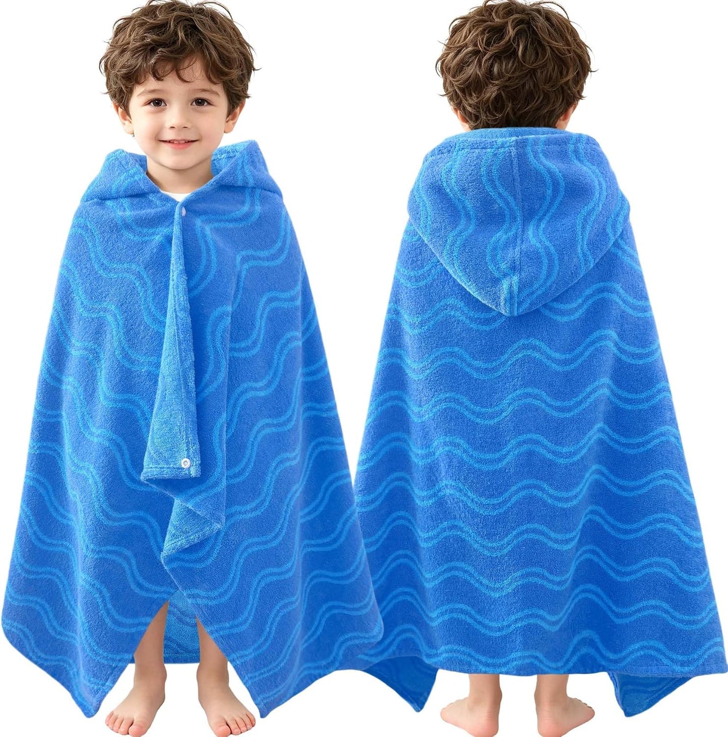 Kids Hooded Beach Towel Age 3-8, 30''X50,Soft | Thick | Large | 100% Cotton,Absorbent Beach, Bath, Pool Towels Wrap for Girls, Sea Mermaid