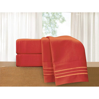 Bed Sheet Set Soft 1500 Series Sheet Set, California King, Rust