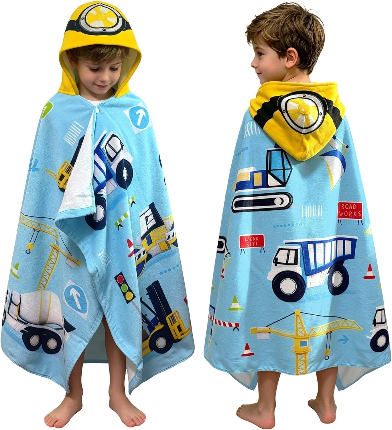 Kids Hooded Beach Towel Age 3-8, 30''X50,Soft | Thick | Large | 100% Cotton,Absorbent Beach, Bath, Pool Towels Wrap for Girls, Sea Mermaid