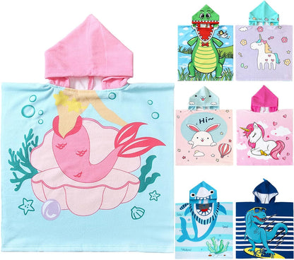 Dinosaur Bath Towel for Toddler Boys, Pool Hooded Towel for Kids, Hooded Bath Beach Towel Poncho for Bath/Pool/Beach Swim Cover